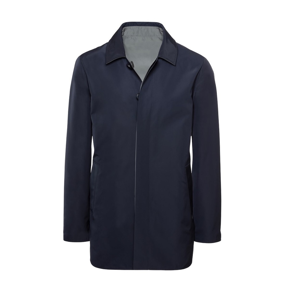NWT J Hilburn navy and black reversible trench coat
